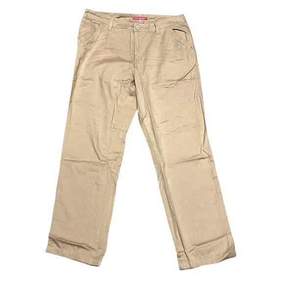 Woman Within NWOT Stretch Cotton Chino Straight Leg Pant Sz 14 Wide Beige Plus - Picture 3 of 8